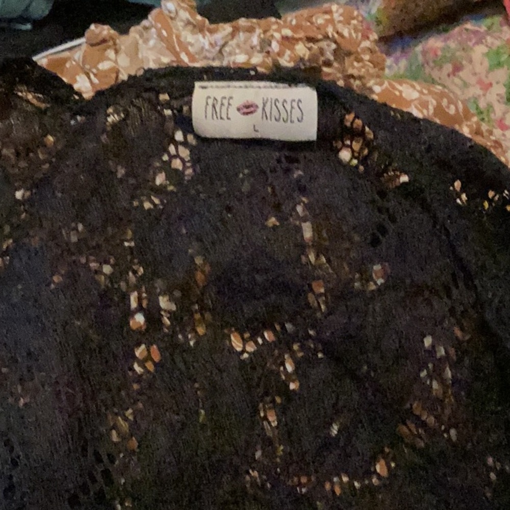 Free Kisses Black Lace Top